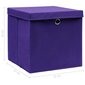 vidaXL Säilytyslaatikot kansilla 10 kpl purppura 32x32x32 cm kangas hinta ja tiedot | Säilytyslaatikot ja -korit | hobbyhall.fi