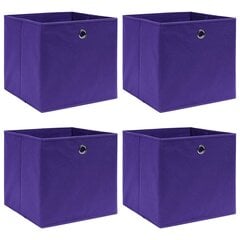 vidaXL Säilytyslaatikot 4 kpl purppura 32x32x32 cm kangas hinta ja tiedot | Säilytyslaatikot ja -korit | hobbyhall.fi