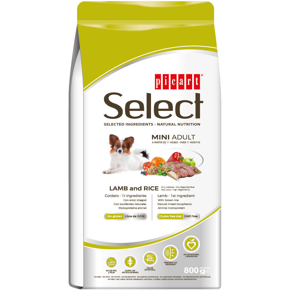 Select Mini Adult Lamb & Rice koiranruoka 800g hinta ja tiedot | Koiran kuivaruoka | hobbyhall.fi