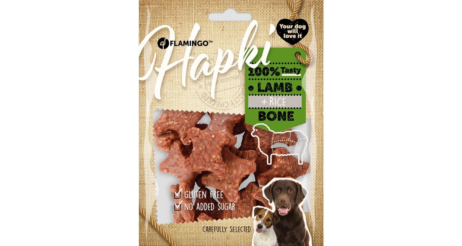 Flamingo Hapki Lamb + Rice Bone puruherkku koirille 170g hinta ja tiedot | Koiran herkut | hobbyhall.fi