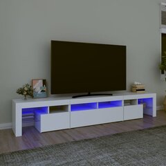 vidaXL TV-taso LED-valoilla valkoinen 230x36,5x40 cm hinta ja tiedot | TV-tasot | hobbyhall.fi