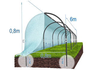 Kasvatushuppu, kateharso, 6 m hinta ja tiedot | Kasvihuoneet | hobbyhall.fi