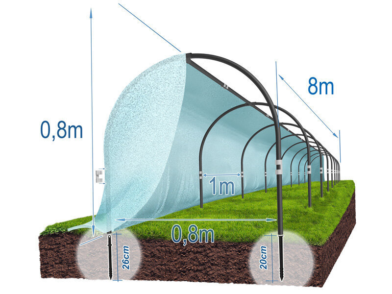 Kasvatushuppu, kateharso, 8 m hinta ja tiedot | Kasvihuoneet | hobbyhall.fi