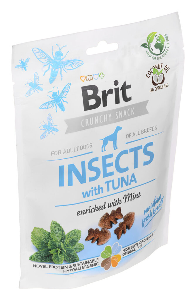 Brit Care Dog Crunchy Cracker hyönteisiä ja tonnikalaa 200g hinta ja tiedot | Koiran herkut | hobbyhall.fi