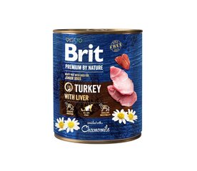 "Brit Premium By Nature" kalkkuna- ja maksasäilykkeet 800g laatikko hinta ja tiedot | Brit Premium By Nature Lemmikit | hobbyhall.fi