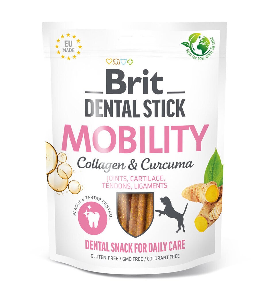 "Brit Dental Stick Mobility Collagen & Curcuma" 251g hinta ja tiedot | Koiran herkut | hobbyhall.fi