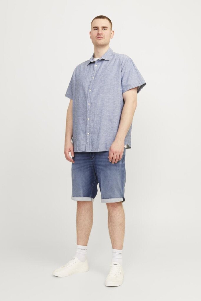 Pellava paita Jack & Jones 12253721FADEDDENIM-XXL hinta ja tiedot | Miesten kauluspaidat | hobbyhall.fi