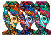 Valokuvatapetti - Colorful Faces 250x175 cm hinta ja tiedot | Valokuvatapetit | hobbyhall.fi