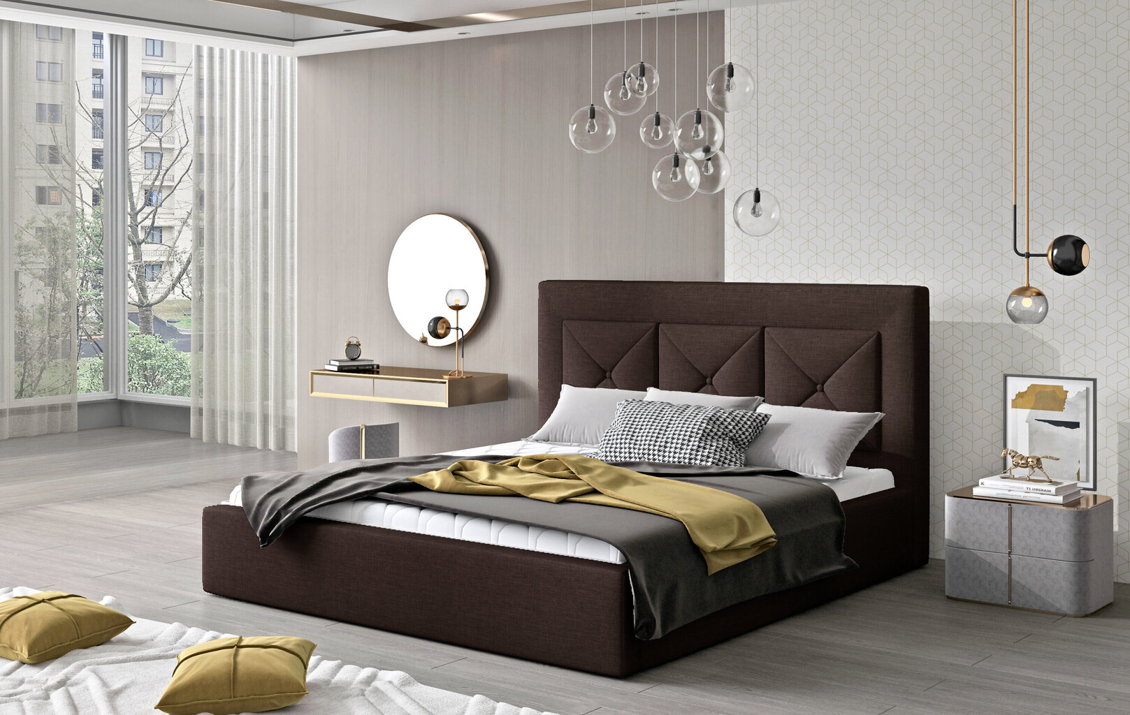 Sänky NORE Cloe 22, 160x200 cm, tummanruskea hinta ja tiedot | Sängyt | hobbyhall.fi