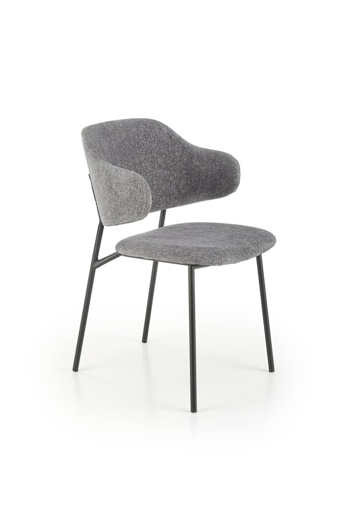 4 tuolin setti Halmar K497, harmaa/musta hinta ja tiedot | Ruokapöydän tuolit | hobbyhall.fi