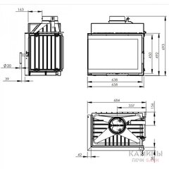 Valurautatakka Trent Nordflam 14kW/683x694x510mm 180mm hinta ja tiedot | Takat | hobbyhall.fi