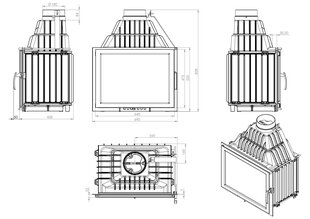 Lucio 16 kW/ 830x700x432 mm Ø180 valurautatakka hinta ja tiedot | Takat | hobbyhall.fi