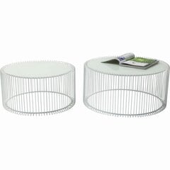 Sohvapöytä, Wire, Valkoinen, 2:n osan setti hinta ja tiedot | Sohvapöydät | hobbyhall.fi