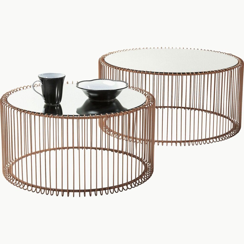 Sohvapöytä, Wire, Copper, 2:n osan setti hinta ja tiedot | Sohvapöydät | hobbyhall.fi