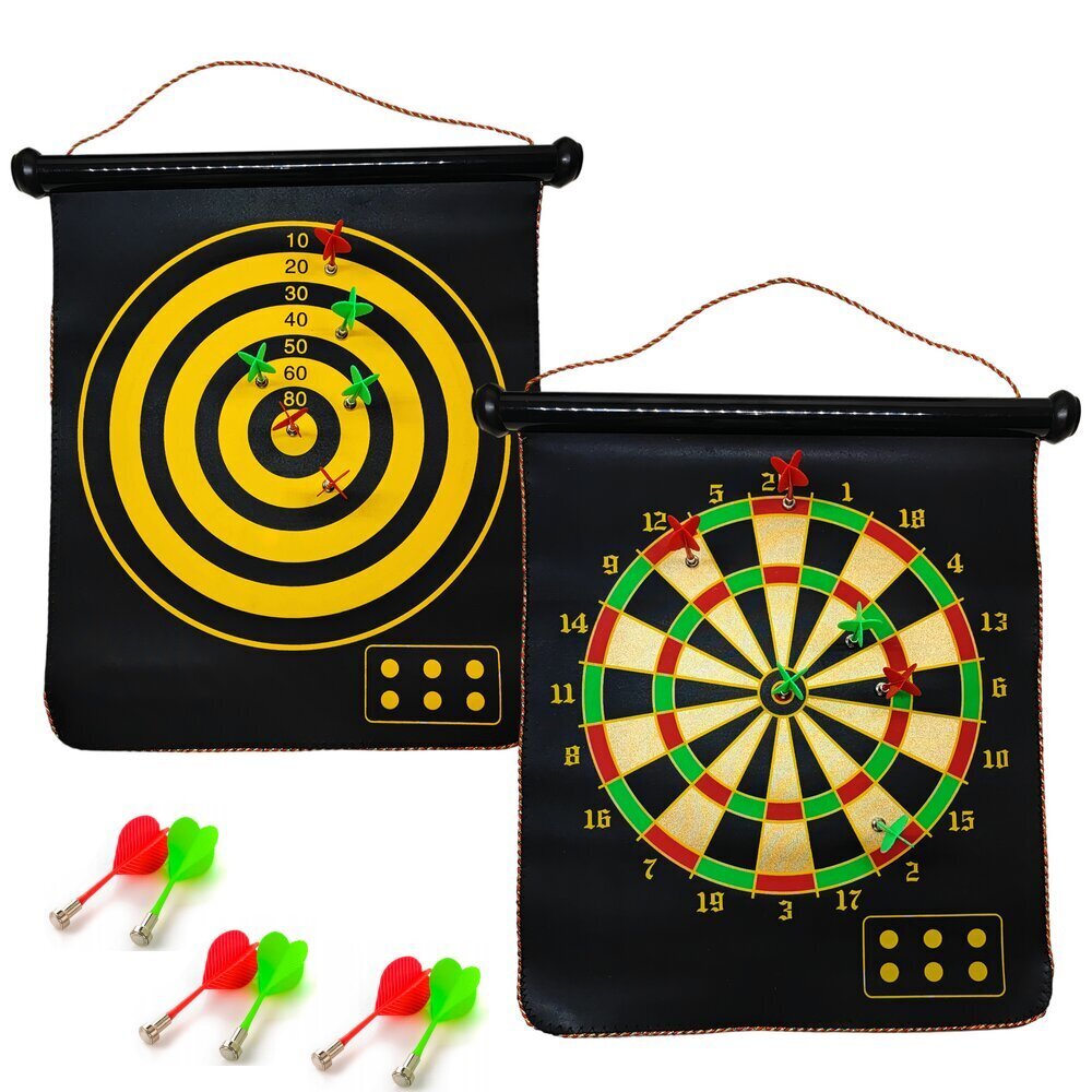 Magneettinen Dart-taulu, kaksinkertainen, kaksi taulua, 6 heittoa hinta ja tiedot | Darts | hobbyhall.fi