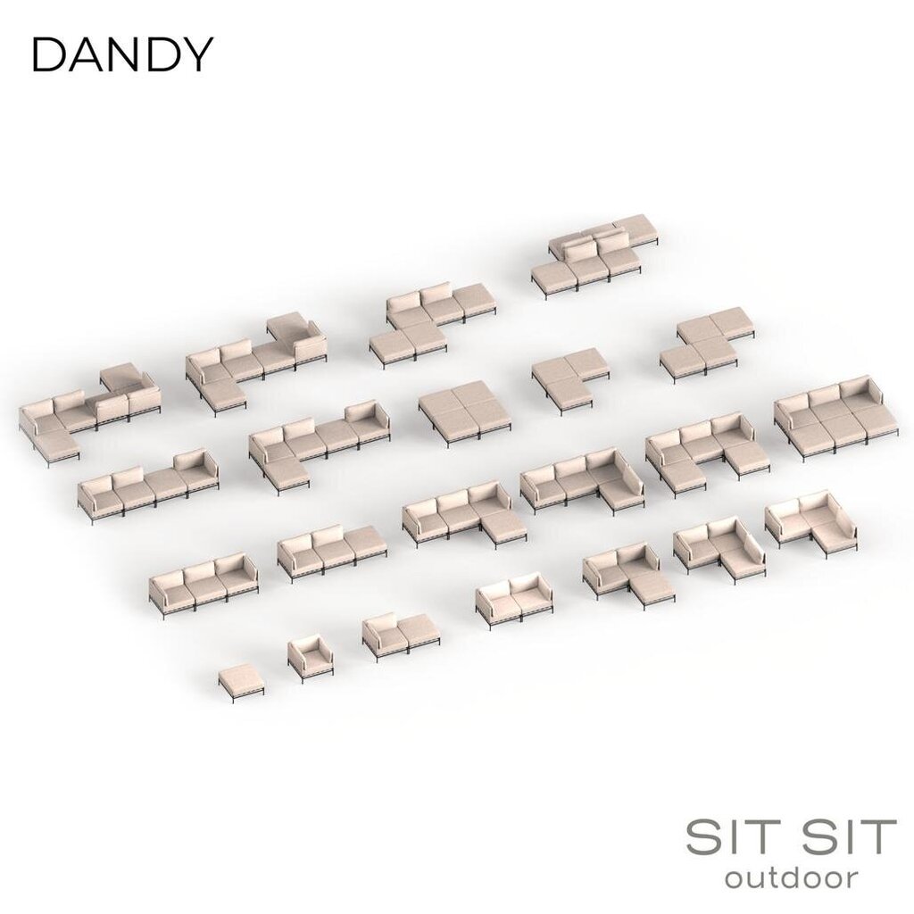 1-paikkainen moduuli Dandy, harmaa hinta ja tiedot | Nojatuolit | hobbyhall.fi