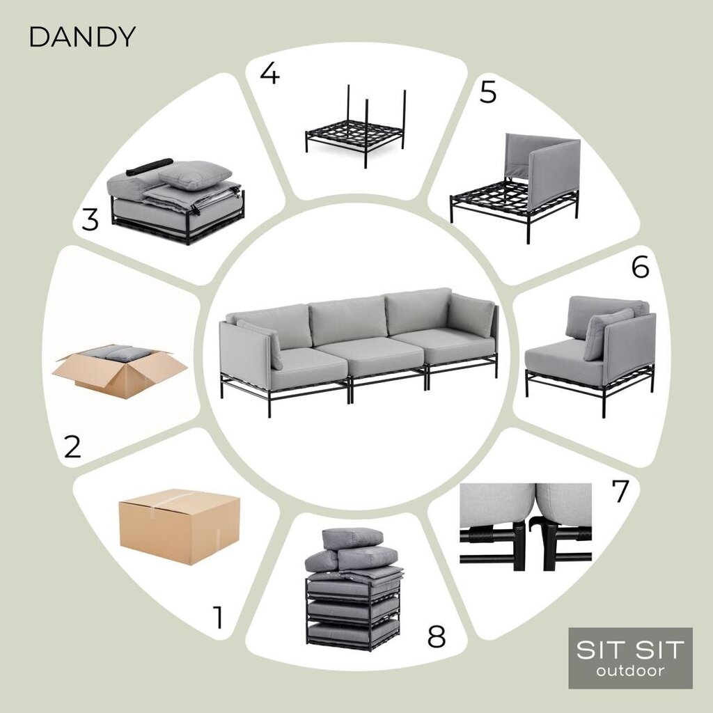 Puutarhatuoli Dandy, beige hinta ja tiedot | Nojatuolit | hobbyhall.fi