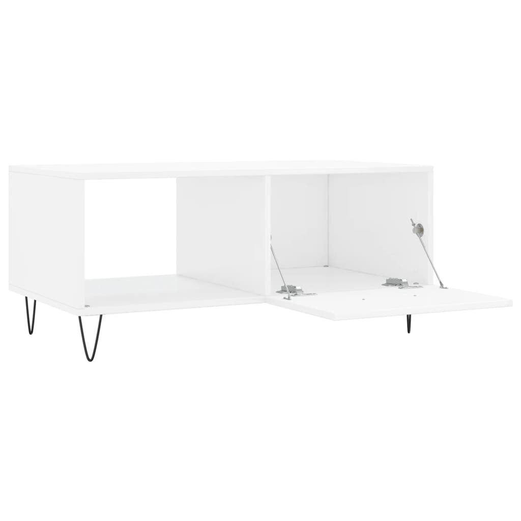 vidaXL Sohvapöytä korkeakiilto valkoinen 90x50x40 cm tekninen puu hinta ja tiedot | Sohvapöydät | hobbyhall.fi