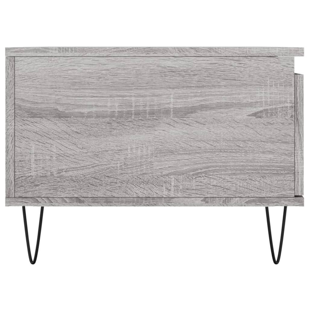 vidaXL Sohvapöytä harmaa Sonoma 90x50x36,5 cm tekninen puu hinta ja tiedot | Sohvapöydät | hobbyhall.fi