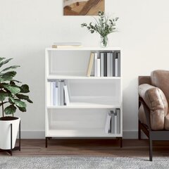vidaXL Kirjahylly korkeakiilto valkoinen 69,5x32,5x90 cm tekninen puu hinta ja tiedot | Hyllyt | hobbyhall.fi