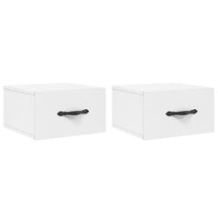 vidaXL Seinäkiinnitettävät yöpöydät 2 kpl valkoinen 35x35x20 cm hinta ja tiedot | Yöpöydät | hobbyhall.fi