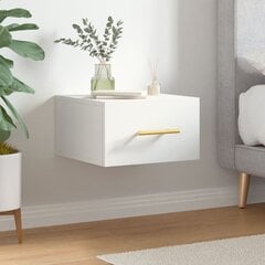 vidaXL Seinäkiinnitettävä yöpöytä valkoinen 35x35x20 cm hinta ja tiedot | Yöpöydät | hobbyhall.fi