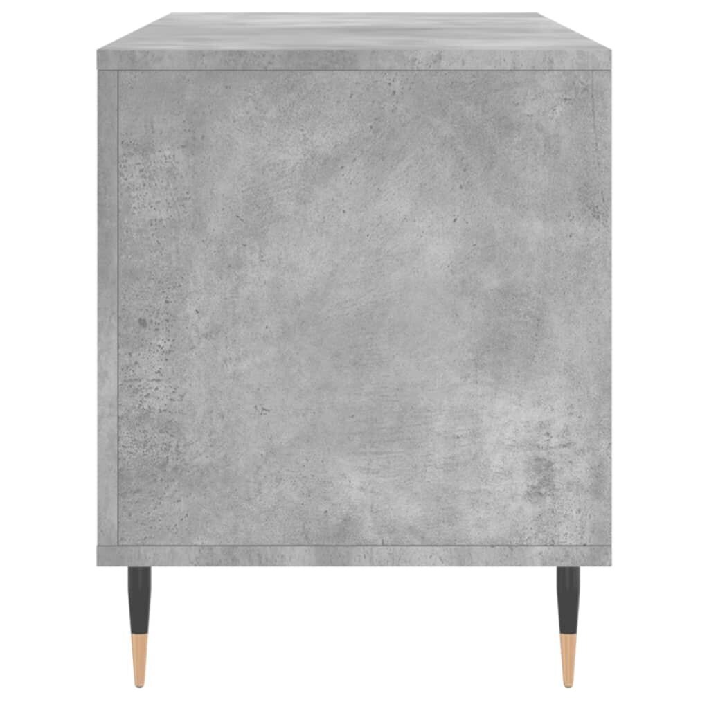 vidaXL LP-levyjen säilytyskaappi betoninharmaa 100x38x48 cm puu hinta ja tiedot | Olohuoneen kaapit ja lipastot | hobbyhall.fi