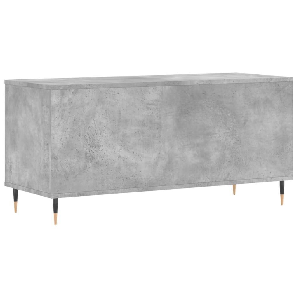 vidaXL LP-levyjen säilytyskaappi betoninharmaa 100x38x48 cm puu hinta ja tiedot | Olohuoneen kaapit ja lipastot | hobbyhall.fi