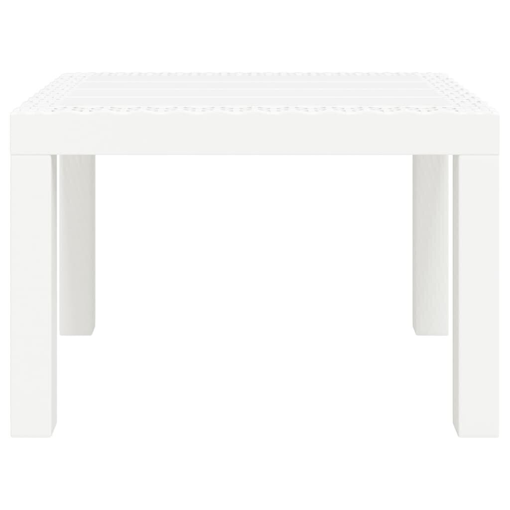 vidaXL Puutarhapöytä valkoinen 59x47x40 cm PP hinta ja tiedot | Puutarhapöydät | hobbyhall.fi