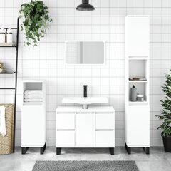 vidaXL Kylpyhuoneen kaappi valkoinen 30x30x100 cm tekninen puu hinta ja tiedot | Kylpyhuonekaapit | hobbyhall.fi