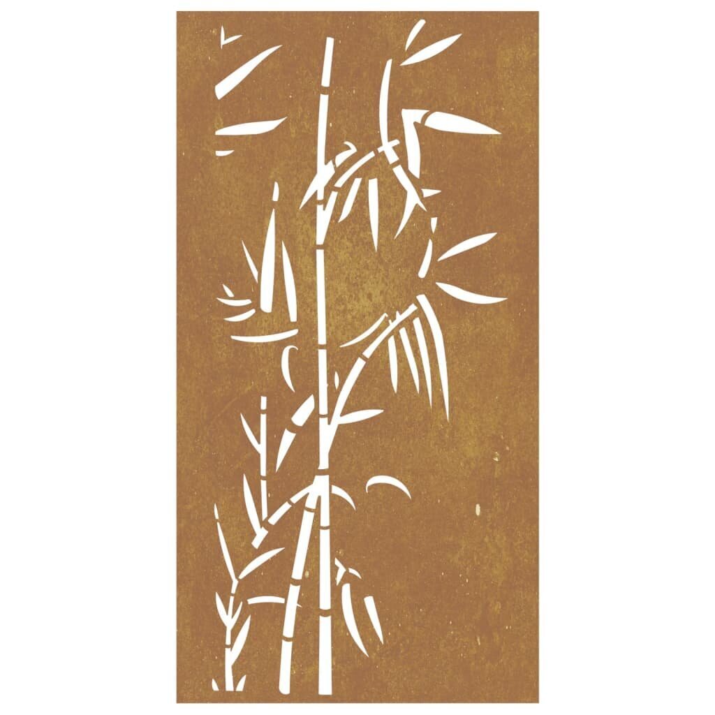 vidaXL Puutarhaseinäkoriste 105x55 cm corten teräs bambukuvio hinta ja tiedot | Sisustustuotteet | hobbyhall.fi