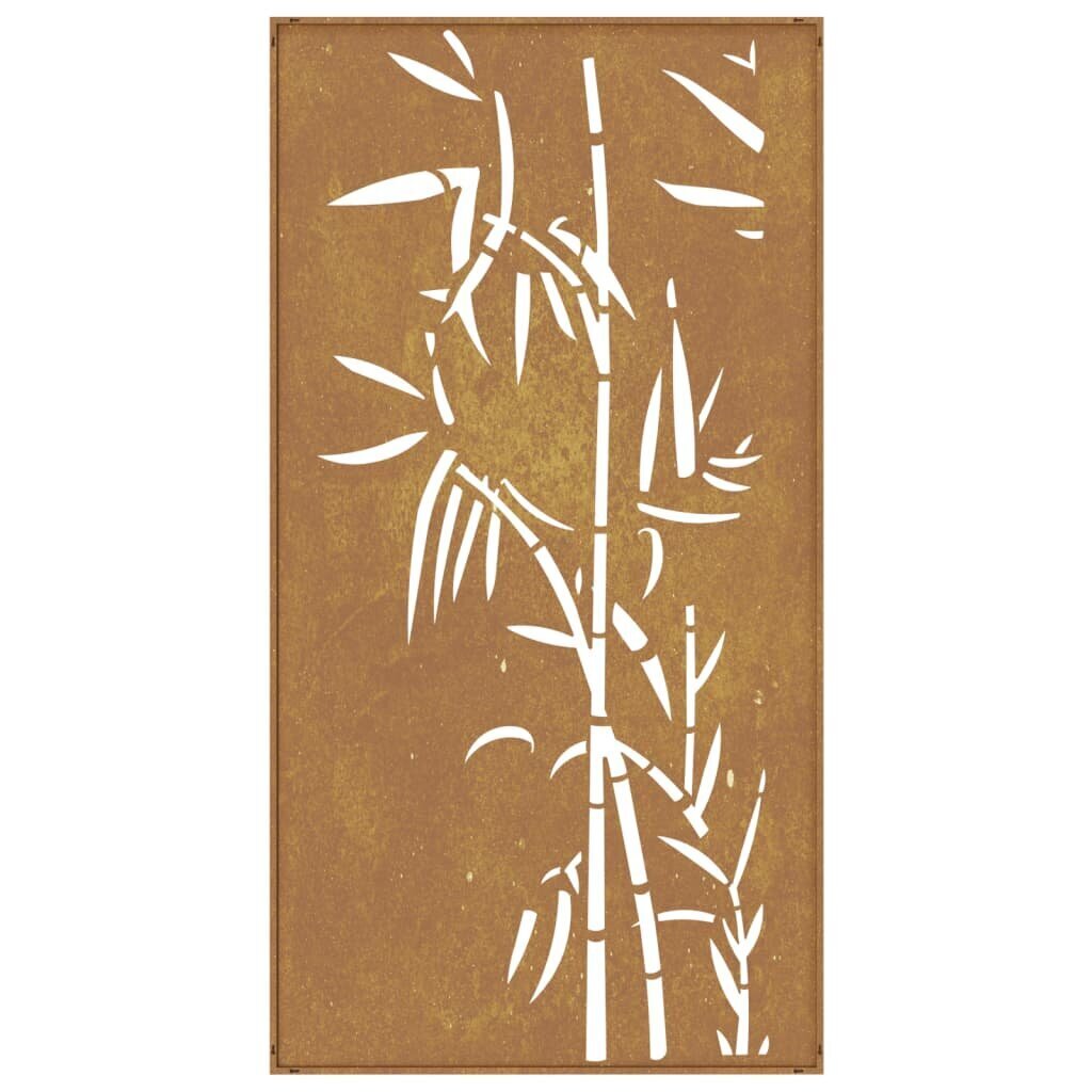 vidaXL Puutarhaseinäkoriste 105x55 cm corten teräs bambukuvio hinta ja tiedot | Sisustustuotteet | hobbyhall.fi