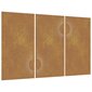 vidaXL Puutarhaseinäkoristeet 3kpl 105x55 cm corten teräs aurinkokuvio hinta ja tiedot | Sisustustuotteet | hobbyhall.fi