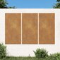 vidaXL Puutarhaseinäkoristeet 3kpl 105x55 cm corten teräs aurinkokuvio hinta ja tiedot | Sisustustuotteet | hobbyhall.fi