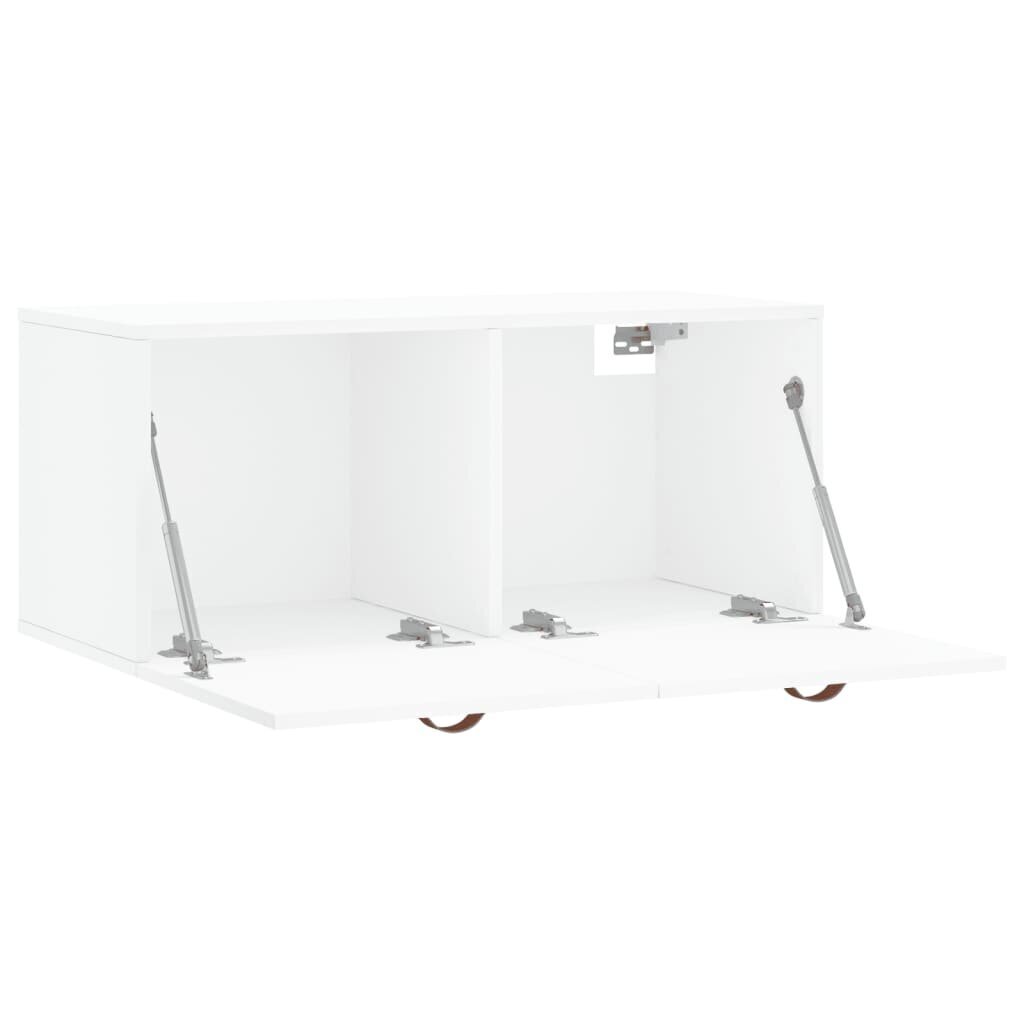 vidaXL Seinäkaappi valkoinen 80x36,5x35 cm tekninen puu hinta ja tiedot | Olohuoneen kaapit ja lipastot | hobbyhall.fi