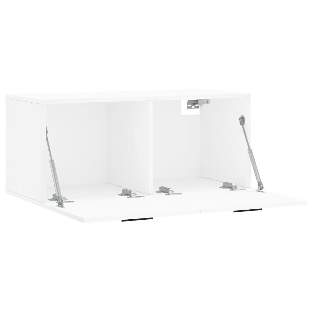 vidaXL Seinäkaappi valkoinen 80x36,5x35 cm tekninen puu hinta ja tiedot | Olohuoneen kaapit ja lipastot | hobbyhall.fi