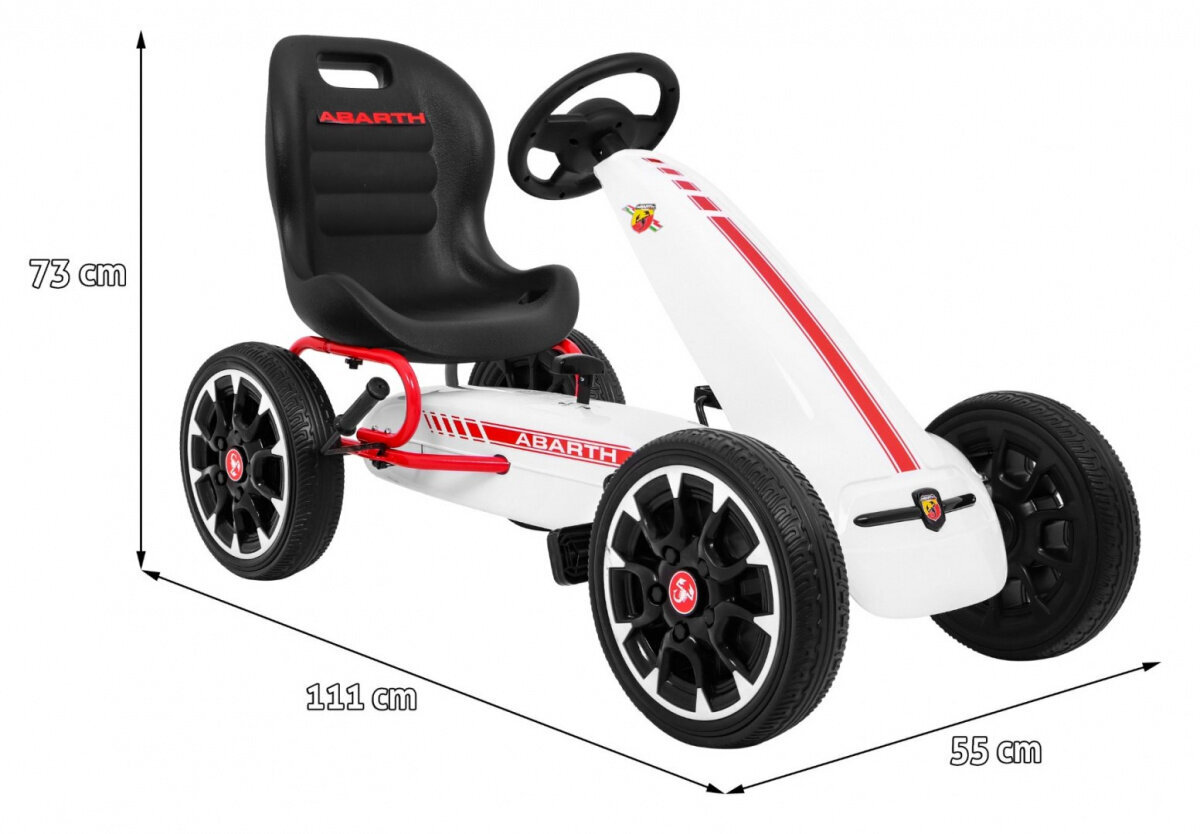 Gokart ABARTH minikartti, valkoinen hinta ja tiedot | Poikien lelut | hobbyhall.fi