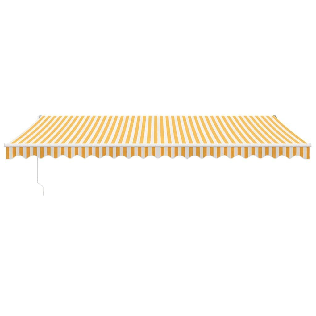 vidaXL Sisäänkelattava markiisi keltavalkoinen 5x3 m kangas/alumiini hinta ja tiedot | Aurinkovarjot ja markiisit | hobbyhall.fi