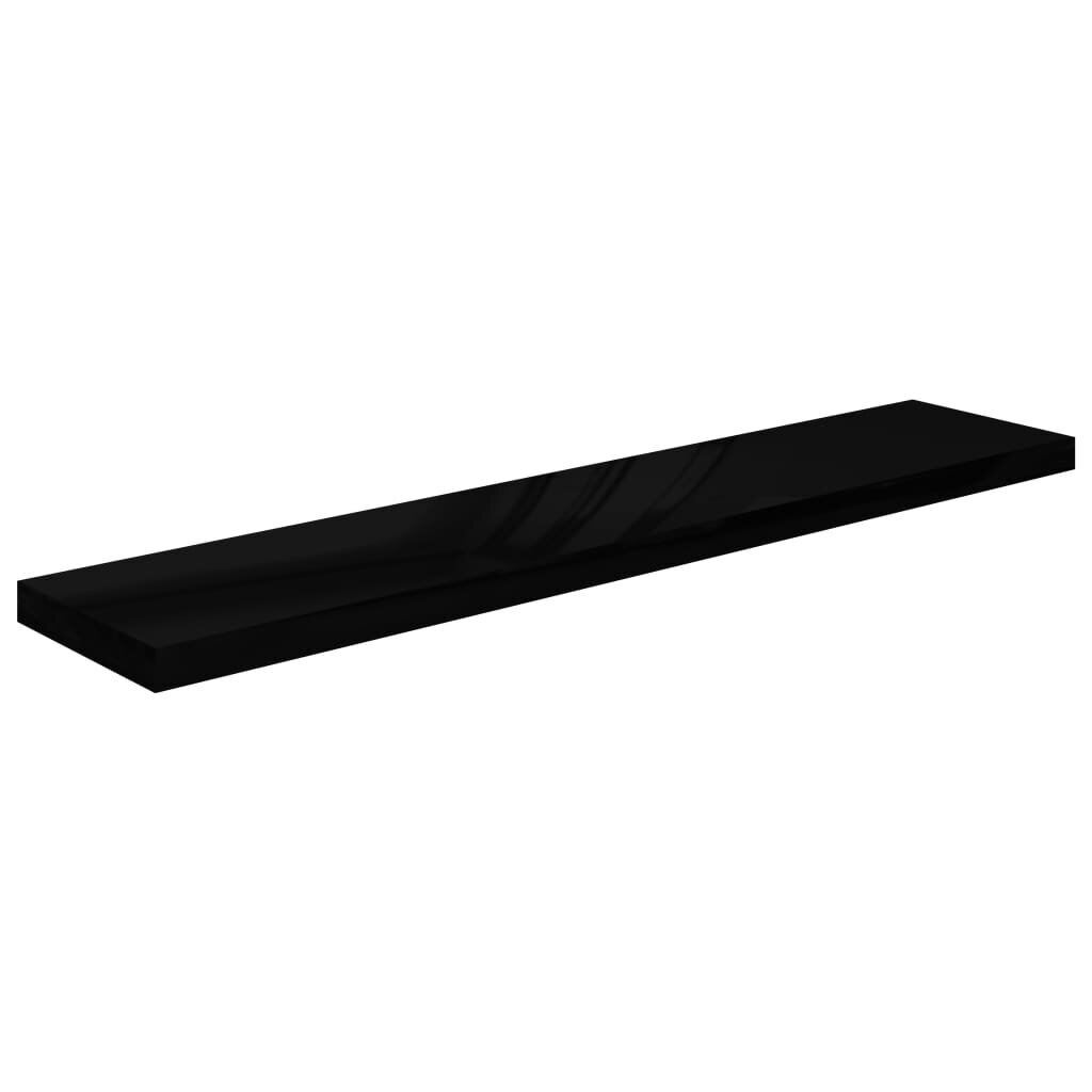 vidaXL Kelluvat seinähyllyt 4kpl korkeakiilto musta 120x23,5x3,8cm MDF hinta ja tiedot | Hyllyt | hobbyhall.fi