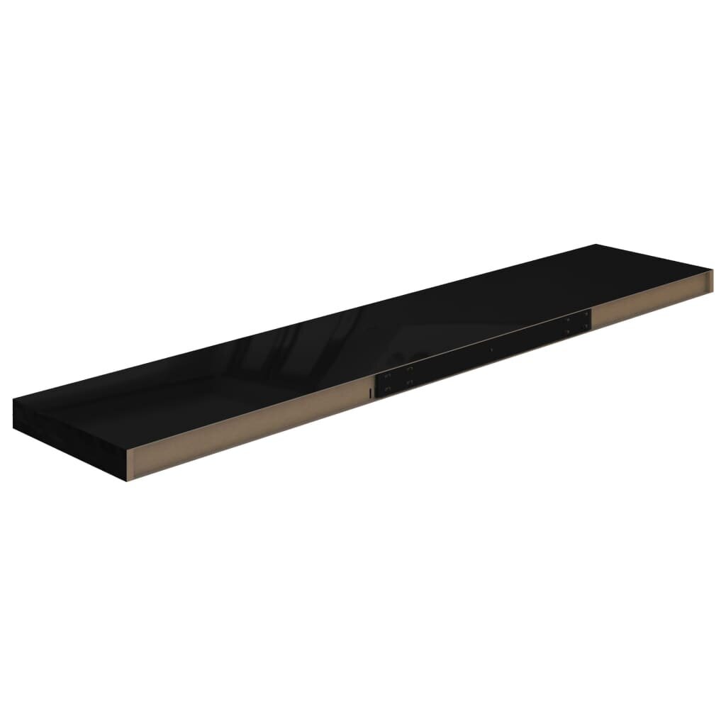 vidaXL Kelluvat seinähyllyt 4kpl korkeakiilto musta 120x23,5x3,8cm MDF hinta ja tiedot | Hyllyt | hobbyhall.fi