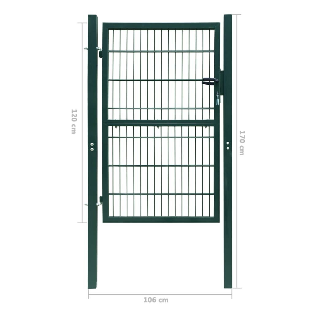 vidaXL 2D Aitaportti (Yksittäinen) Vihreä 106 x 170 cm hinta ja tiedot | Aidat ja tarvikkeet | hobbyhall.fi