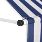 vidaXL Sisäänkelattava markiisi 150 cm Sinivalkoiset raidat hinta ja tiedot | Aurinkovarjot ja markiisit | hobbyhall.fi
