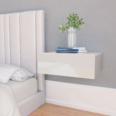 vidaXL Kelluva yöpöytä korkeakiilto valkoinen 40x30x15 cm lastulevy hinta ja tiedot | Yöpöydät | hobbyhall.fi