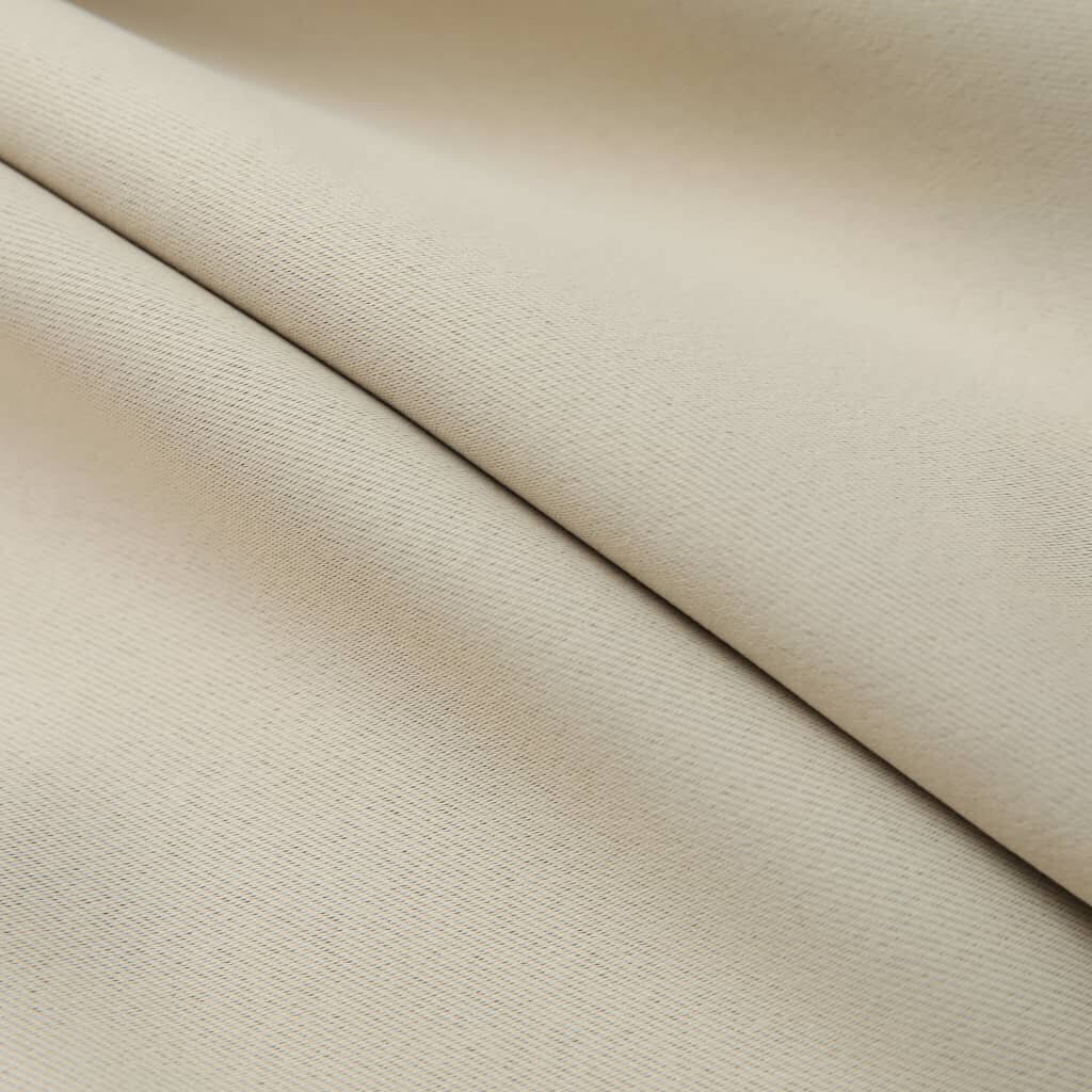 vidaXL Pimennysverhot koukuilla 2 kpl beige 140x245 cm hinta ja tiedot | Verhot | hobbyhall.fi