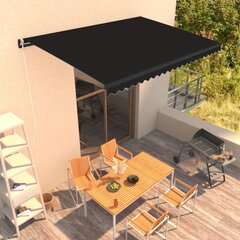 vidaXL Manuaalisesti sisäänkelattava markiisi 450x300 cm antrasiitti hinta ja tiedot | Aurinkovarjot ja markiisit | hobbyhall.fi