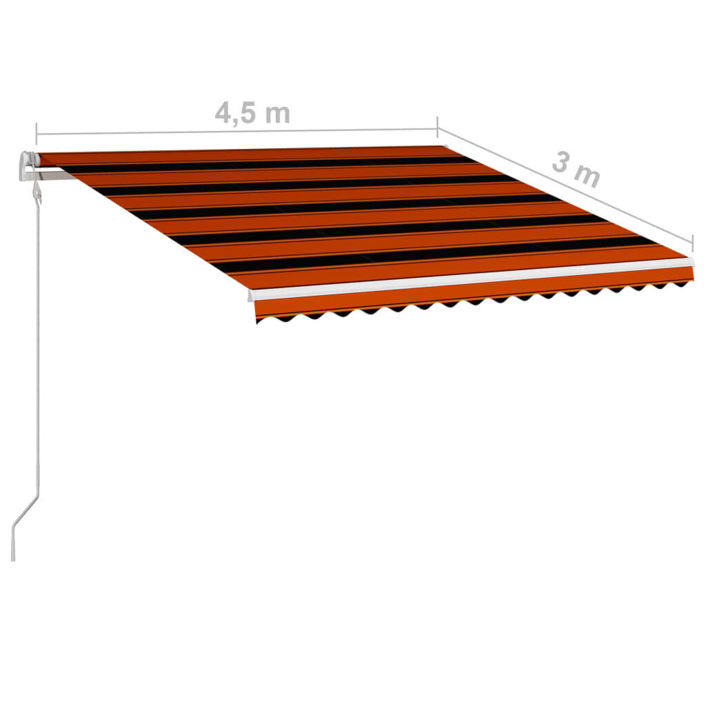 vidaXL Automaattisesti kelautuva markiisi 450x300 cm oranssi/ruskea hinta ja tiedot | Aurinkovarjot ja markiisit | hobbyhall.fi