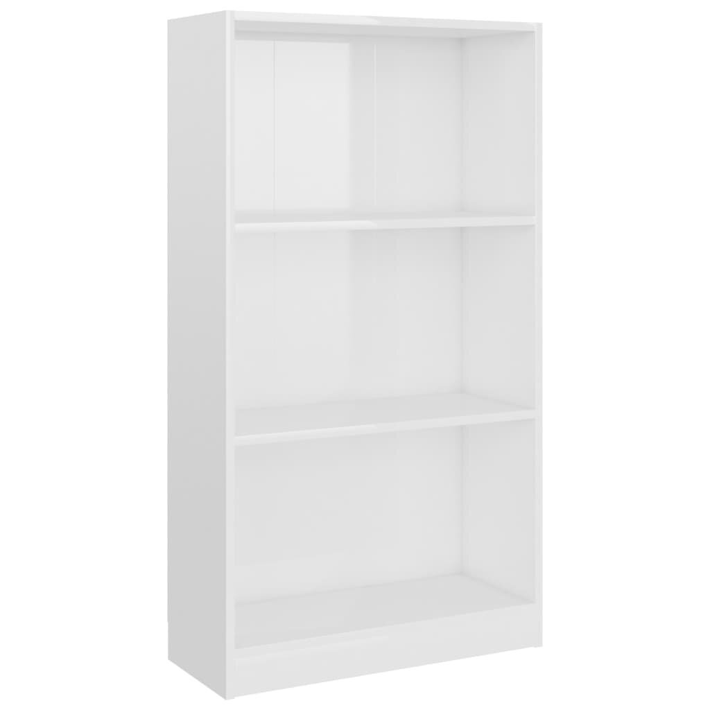 vidaXL 3-tasoinen kirjahylly korkeak. valk 60x24x109 cm tekninen puu hinta ja tiedot | Hyllyt | hobbyhall.fi