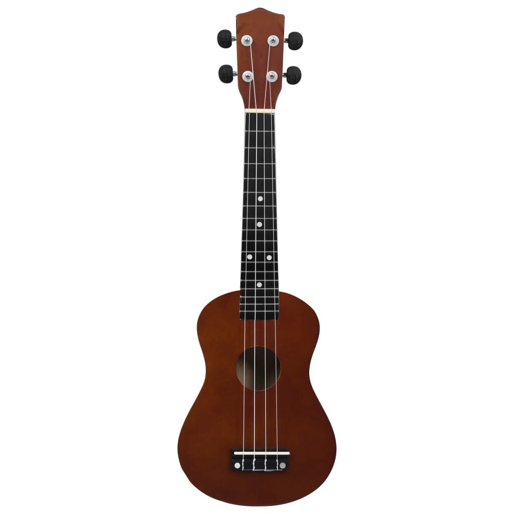 vidaXL Sopraano ukulelesarja laukulla lapsille tumma puu 23" hinta ja tiedot | Kitarat | hobbyhall.fi