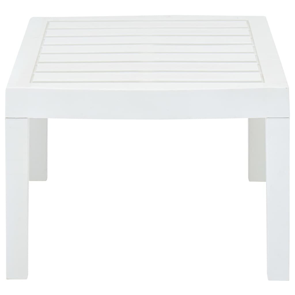 vidaXL Puutarhapöytä valkoinen 78x55x38 cm muovi hinta ja tiedot | Puutarhapöydät | hobbyhall.fi