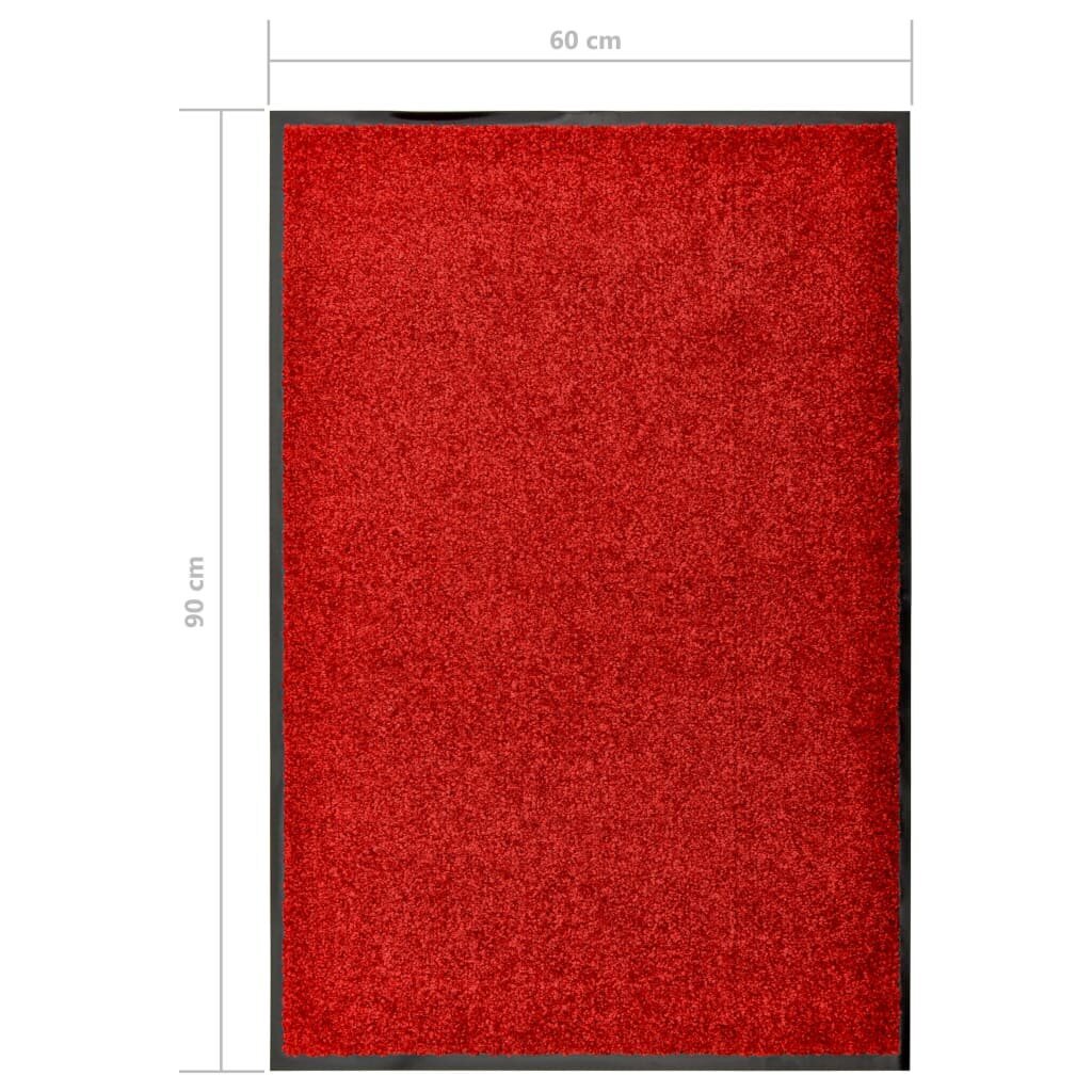 vidaXL Ovimatto pestävä punainen 60x90 cm hinta ja tiedot | Ovimatot | hobbyhall.fi